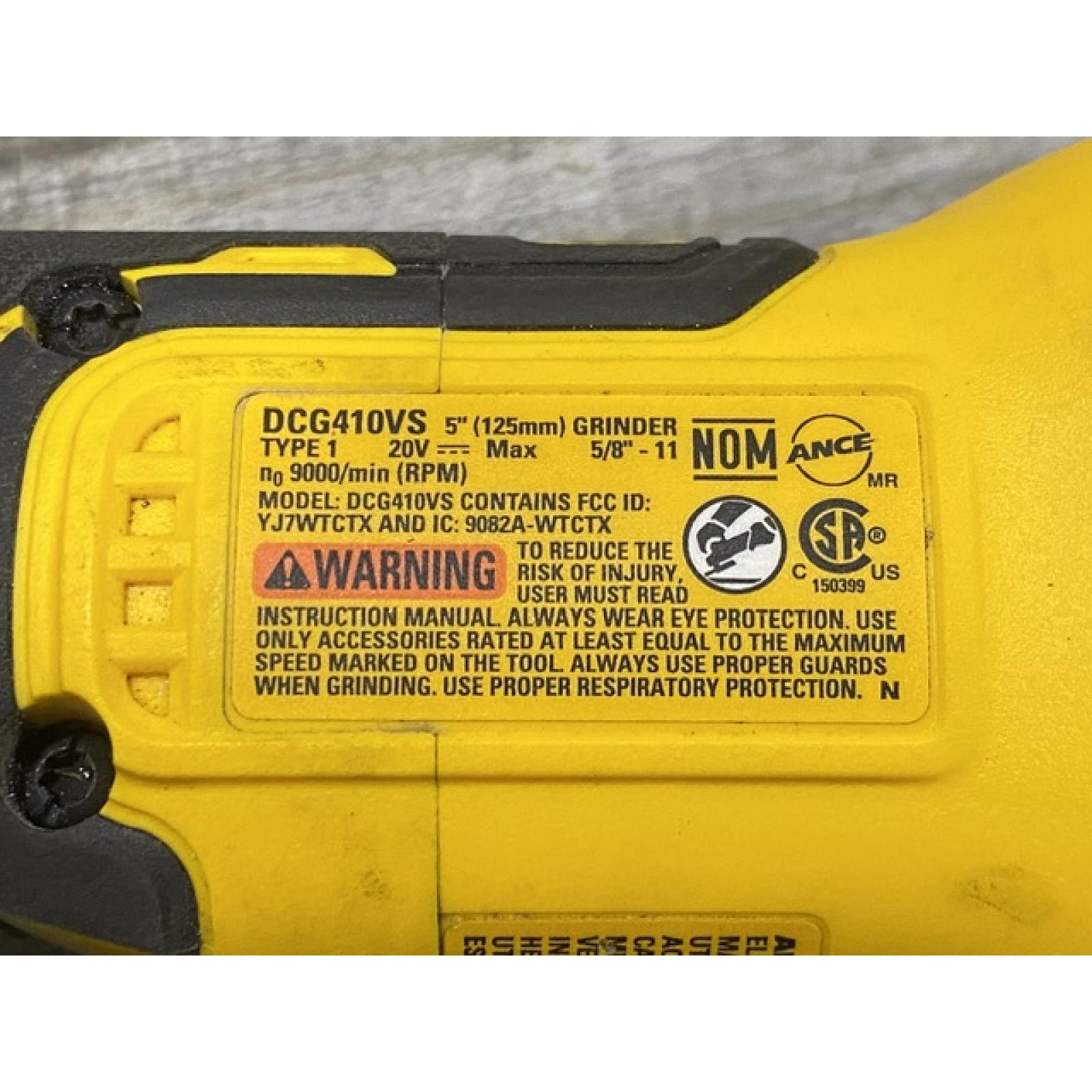 AS-IS DEWALT 20V XR Cordless 4-1/2. in. to 5 in. Variable Speed Angle Grinder (Tool Only)