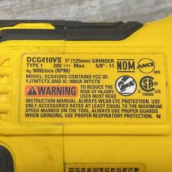 AS-IS DEWALT 20V XR Cordless 4-1/2. in. to 5 in. Variable Speed Angle Grinder (Tool Only)