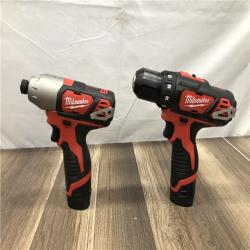 AS-IS Milwaukee 12V Lithium-Ion Cordless Drill Driver/Impact Driver Combo Kit