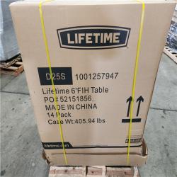 Phoenix Location 14 Pack Lifetime 6 ft. Fold-in-Half Table: Almond Pallet