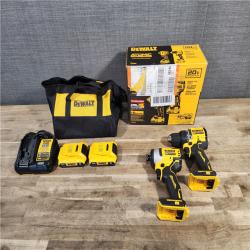 HOUSTON LOCATION - AS-IS Dewalt DCK225D2 20V MAX ATOMIC Brushless Compact Lithium-Ion 1/2 in. Cordless Drill Driver and 1/4 in. Impact Driver Combo Kit with 2 Batteries 2 Ah