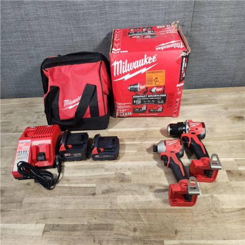 HOUSTON LOCATION - AS-IS Milwaukee M18 Compact Brushless 2-Tool Combo Kit