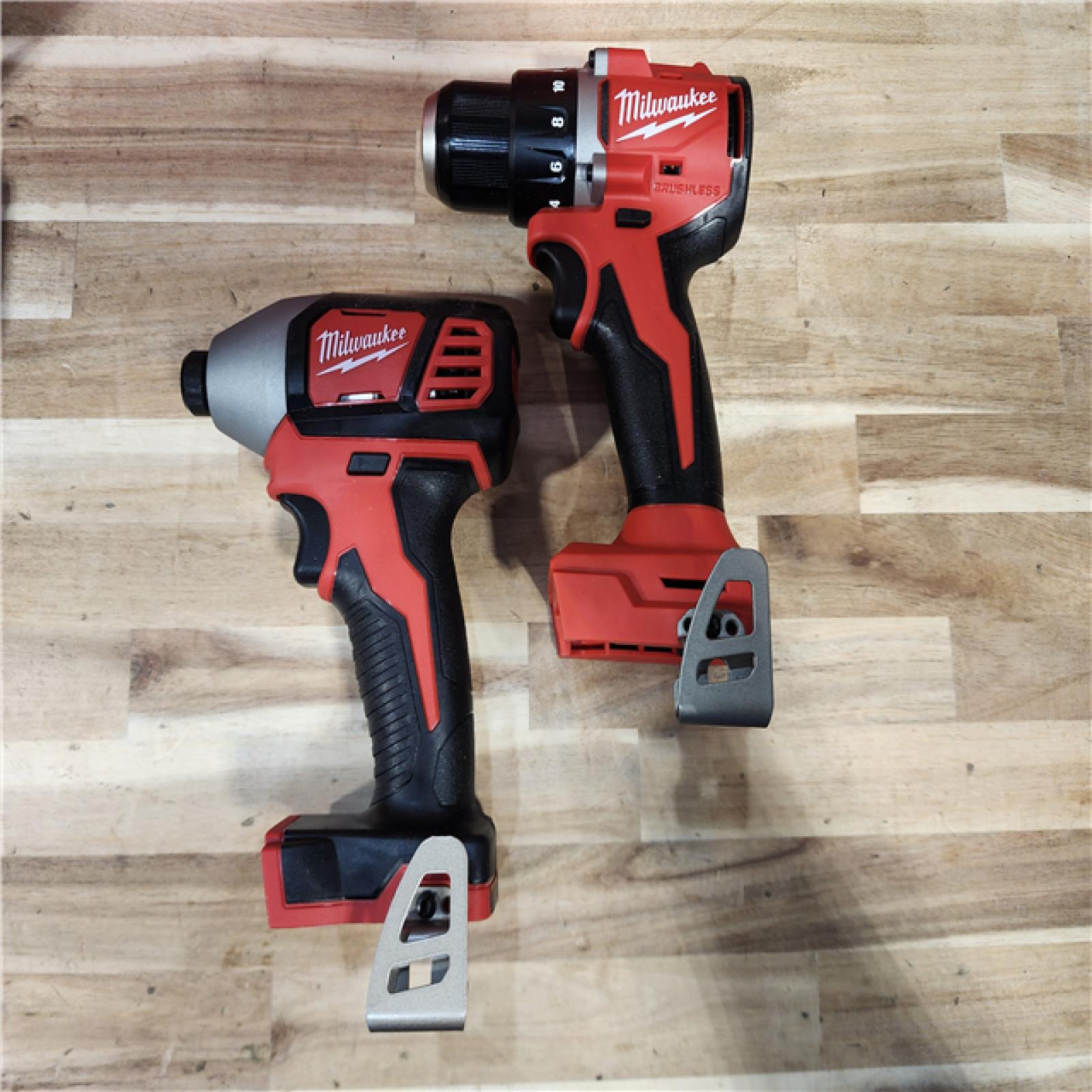 HOUSTON LOCATION - AS-IS Milwaukee 18V Lithium-Ion Brushless Cordless Compact Drill/Impact Combo Kit