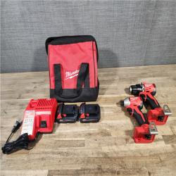 HOUSTON LOCATION - AS-IS Milwaukee M18 18V Lithium-Ion Brushless Cordless Compact Drill/Impact Combo Kit
