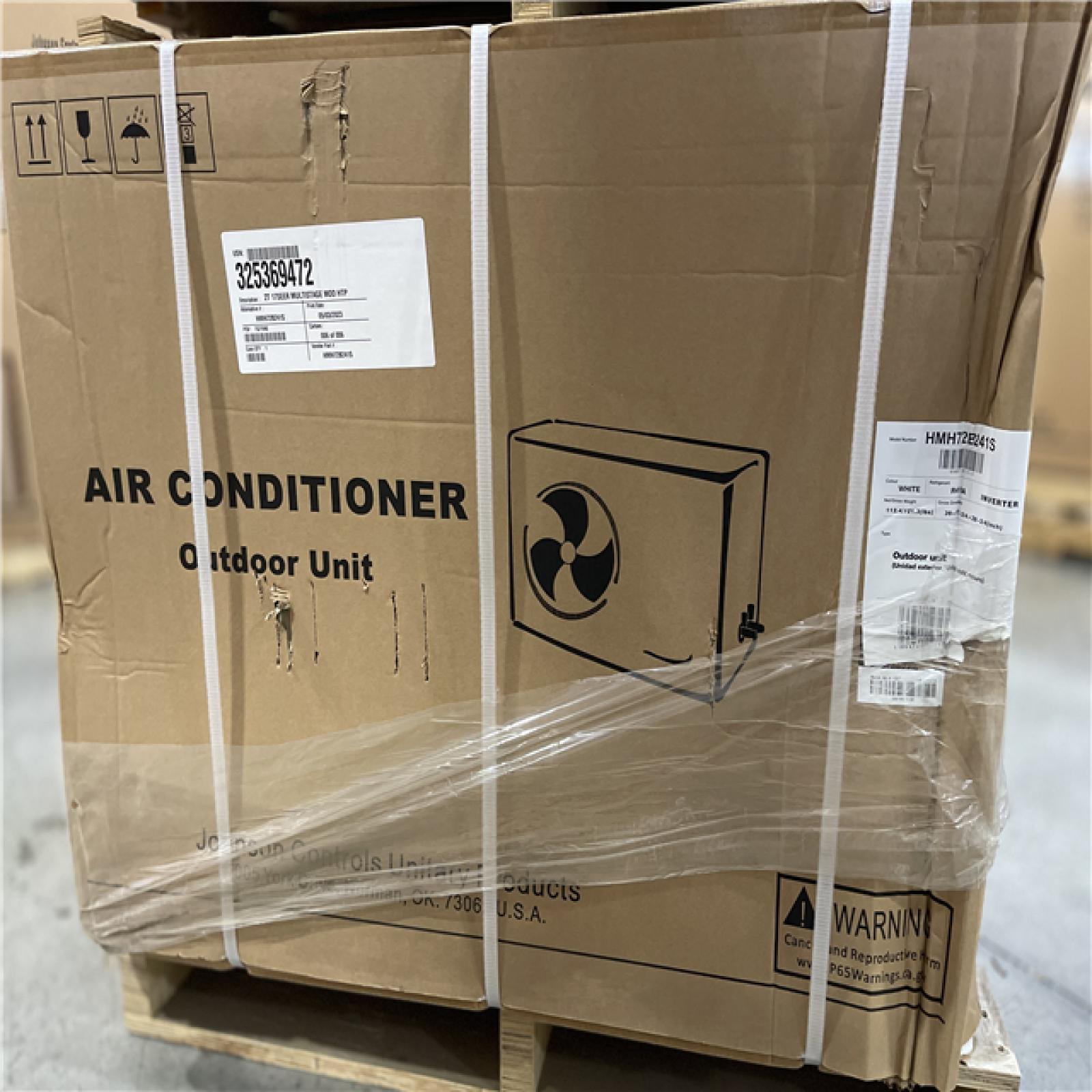 DALLAS LOCATION - Johnson Controls 2T 17SEER MULTISTAGE MOD HTP(OUTDOOR UNIT) PALLET-(3 UNITS)
