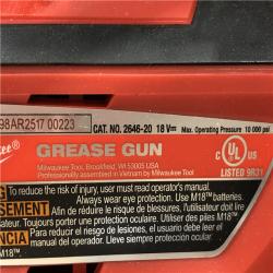 AS-IS Milwaukee M18 18-Volt Lithium-Ion Cordless Grease Gun (Tool-Only)