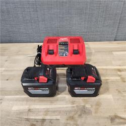 HOUSTON LOCATION - AS-IS Milwaukee M18 FUEL Brushless Cordless 21 in. Walk Behind Dual Battery Self-Propelled Mower Kit W/ (2) HD12.0 BATTERY & RAPID CHARGER