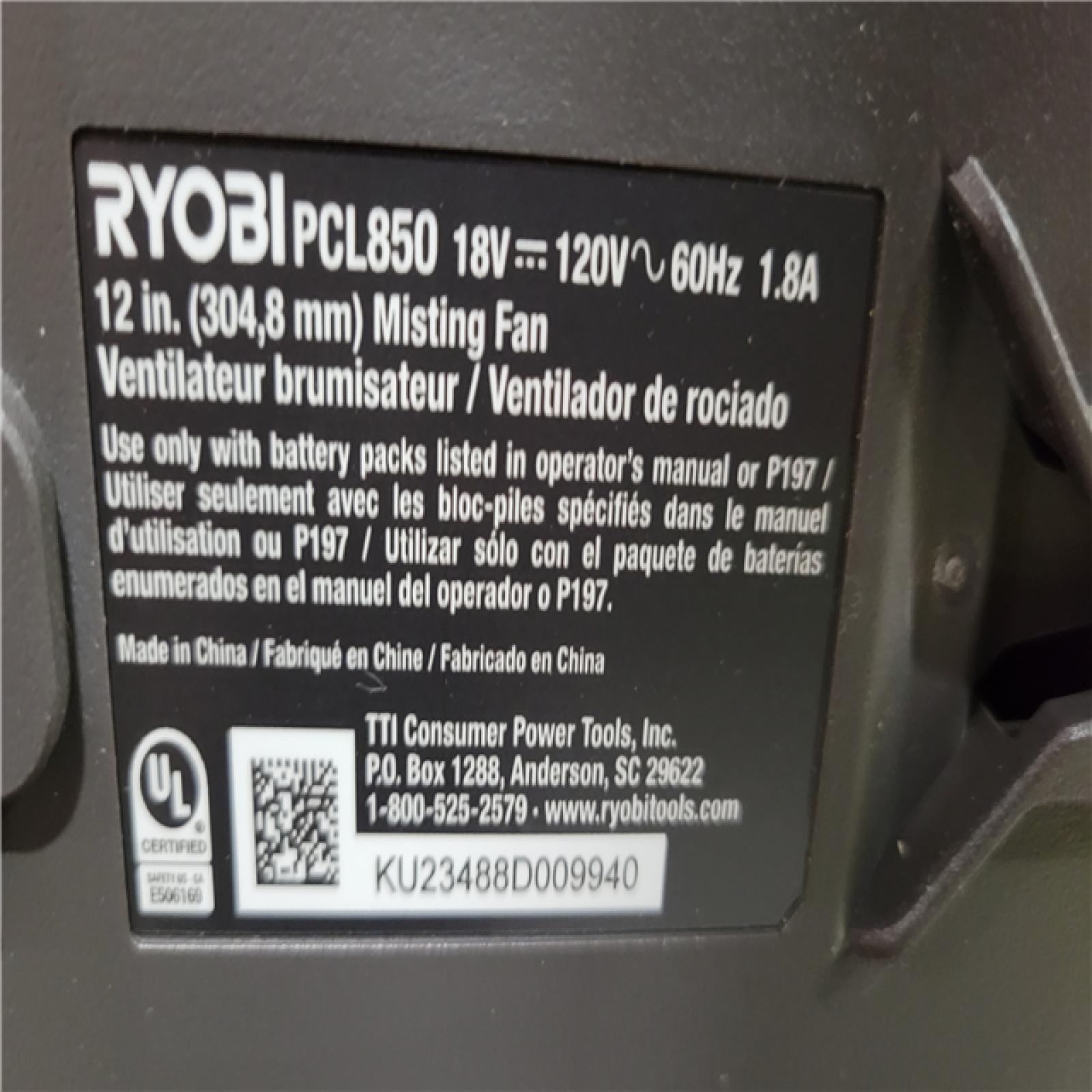 California NEW Ryobi One+ 18V 12 Hybrid Misting Air Cannon (Tool Only)