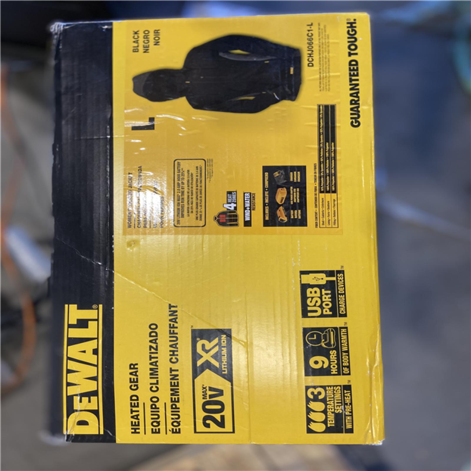 NEW! - DEWALT Women's Large Black 20-Volt MAX Heated Hooded Jacket Kit with 20-Volt Lithium-Ion MAX Battery and Charger