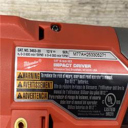 AS-IS Milwaukee  FUEL 12-Volt Lithium-Ion Brushless Cordless 1/4 in. Hex Impact Driver Compact Kit