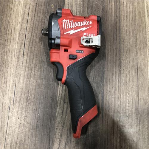 AS-IS Milwaukee FUEL 12V Lithium-Ion Brushless Cordless Stubby 3/8 in. Impact Wrench (Tool-Only)