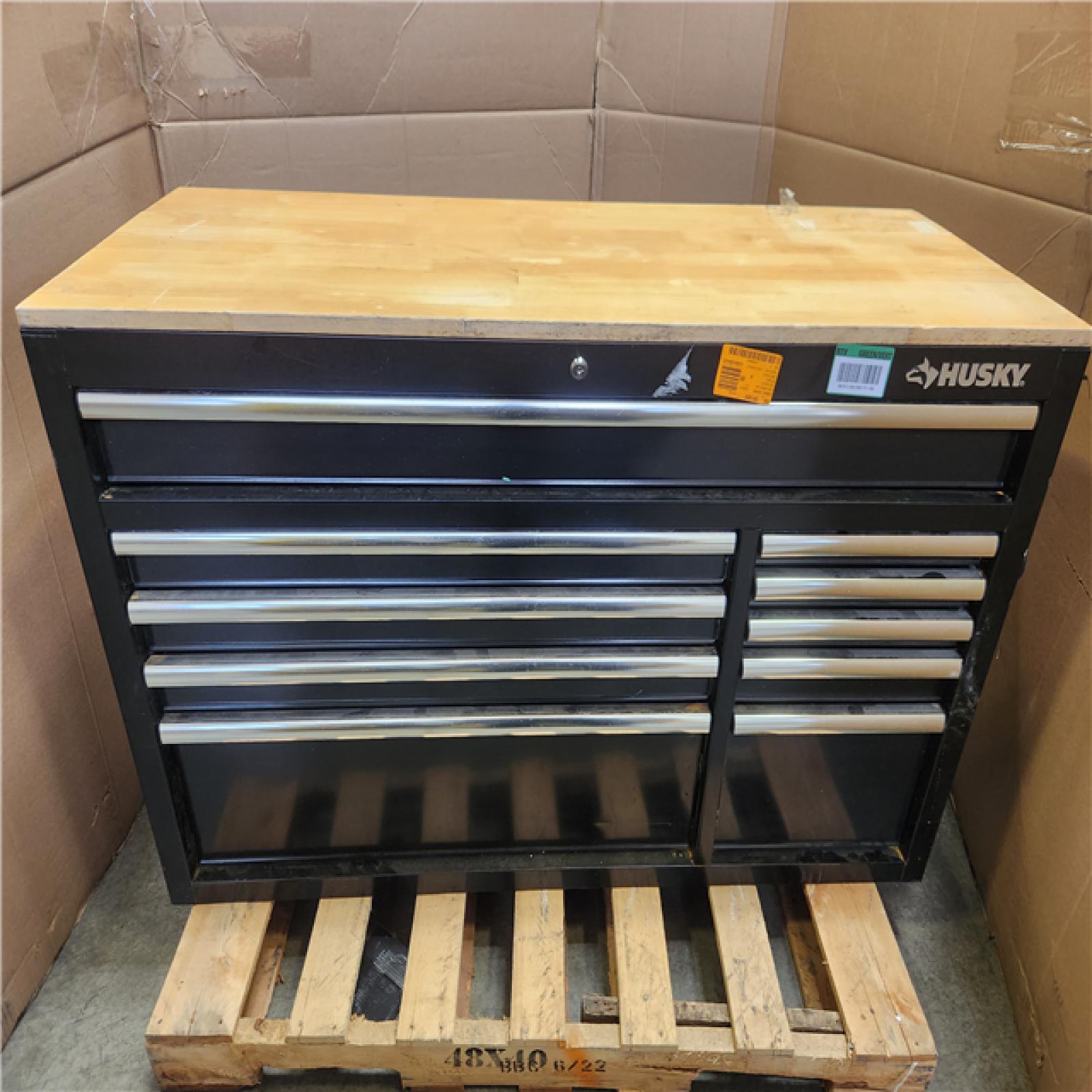 Phoenix Husky Modular Tool Storage 52 in. W x 20 in. D Standard Duty Black Mobile Workbench Cabinet