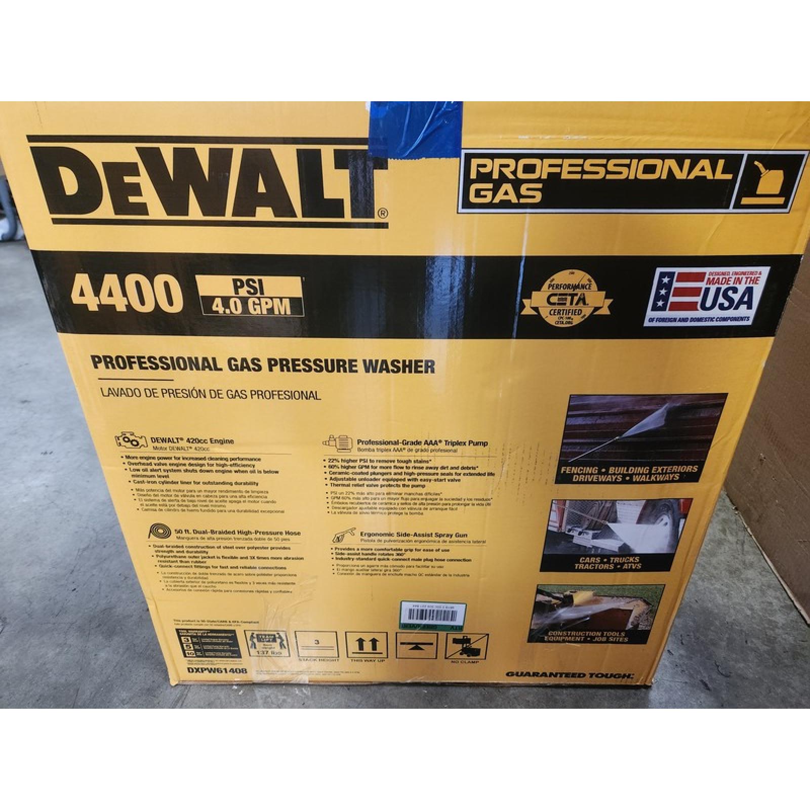 Phoenix NEW DEWALT 4400 PSI 4.0 GPM Cold Water Gas Pressure Washer