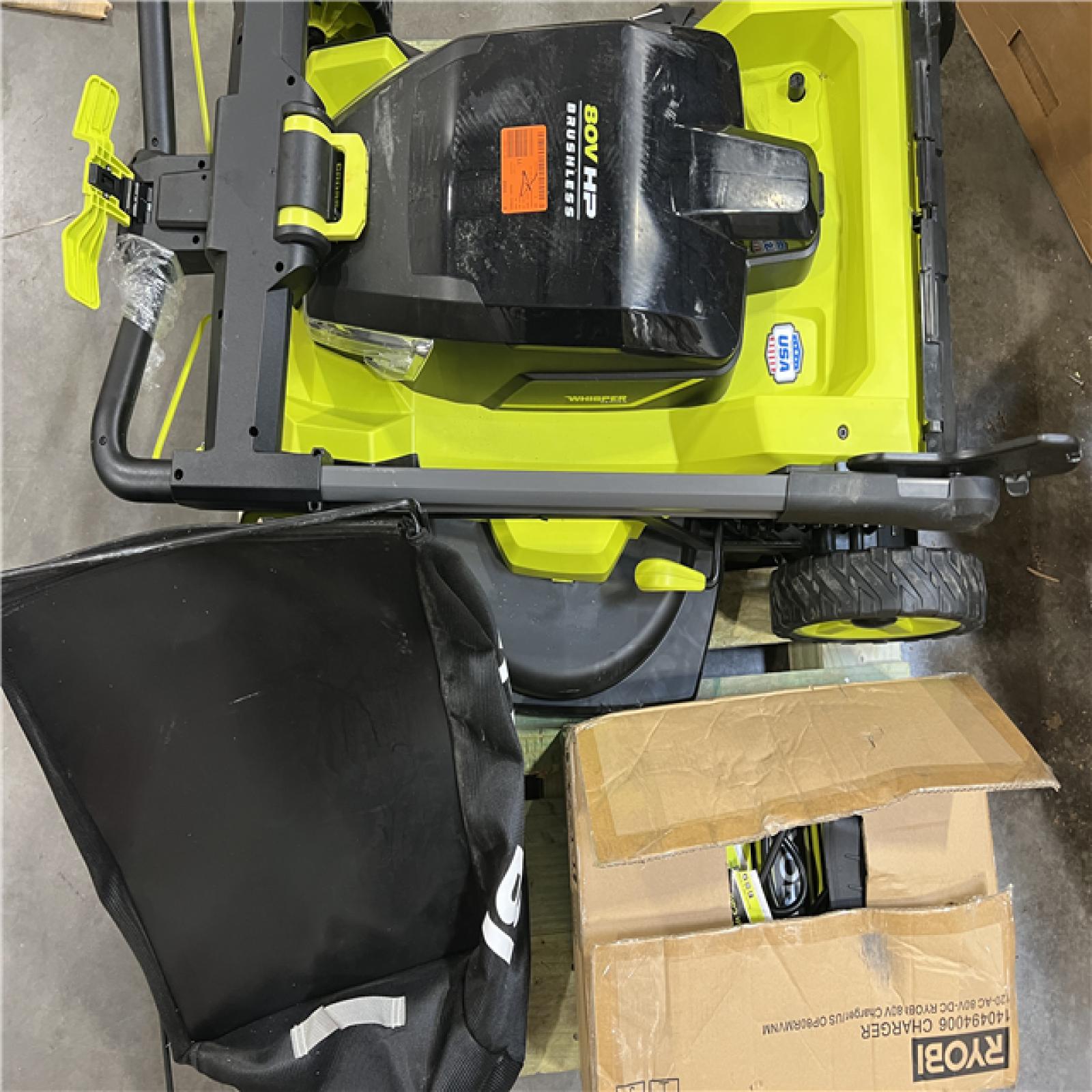 Dallas Location - As-Is RYOBI 80V HP Brushless Battery Cordless Electric 30 in.Lawn Mower with Battery and Charger