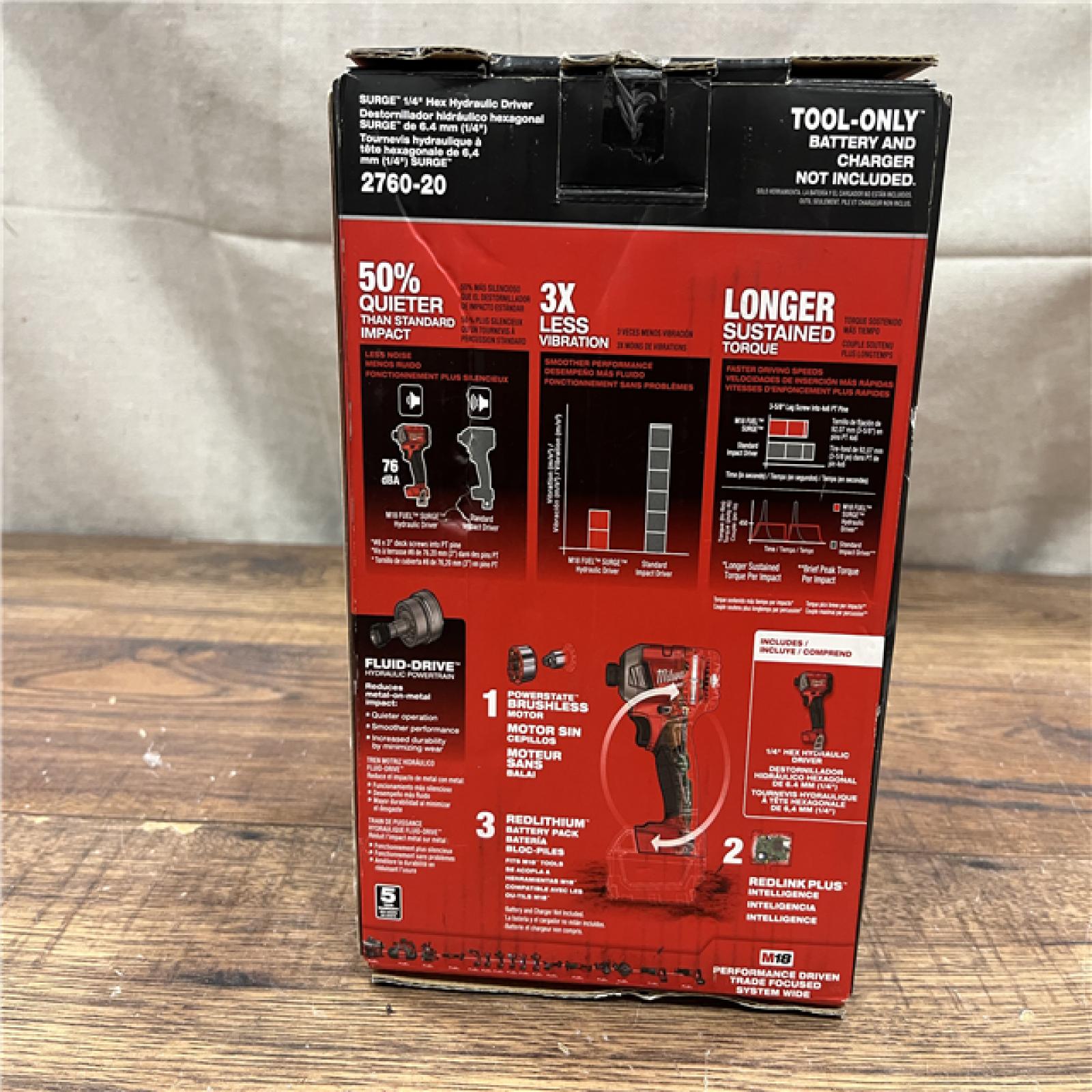 NEW Milwaukee 2760-20 - M18 Fuel Surge 18V Cordless Drill/Driver Bare Tool