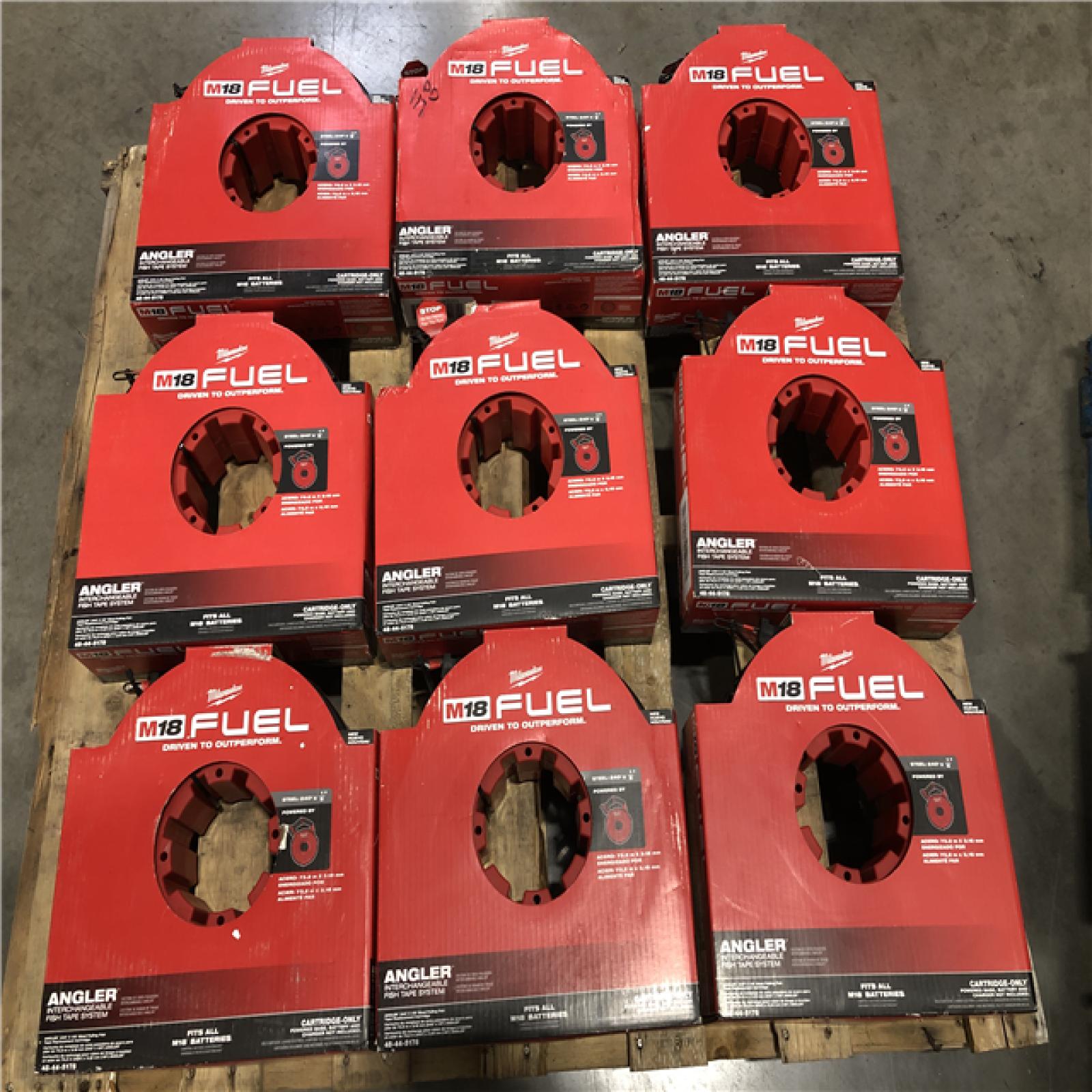 DALLAS LOCATION- NEW! -Milwaukee M18 FUEL Angler 240 ft. x 1/8 in. Steel Pulling Fish Tape Drum (9 UNITS)