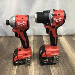 AS-IS Milwaukee 18-Volt Lithium-Ion Brushless Cordless Compact Hammer Drill/Impact Combo Kit