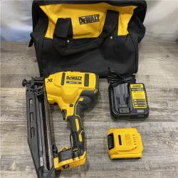 AS-IS DEWALT 20V MAX XR 16-Gauge Electric Cordless Angled Finishing Nailer Kit