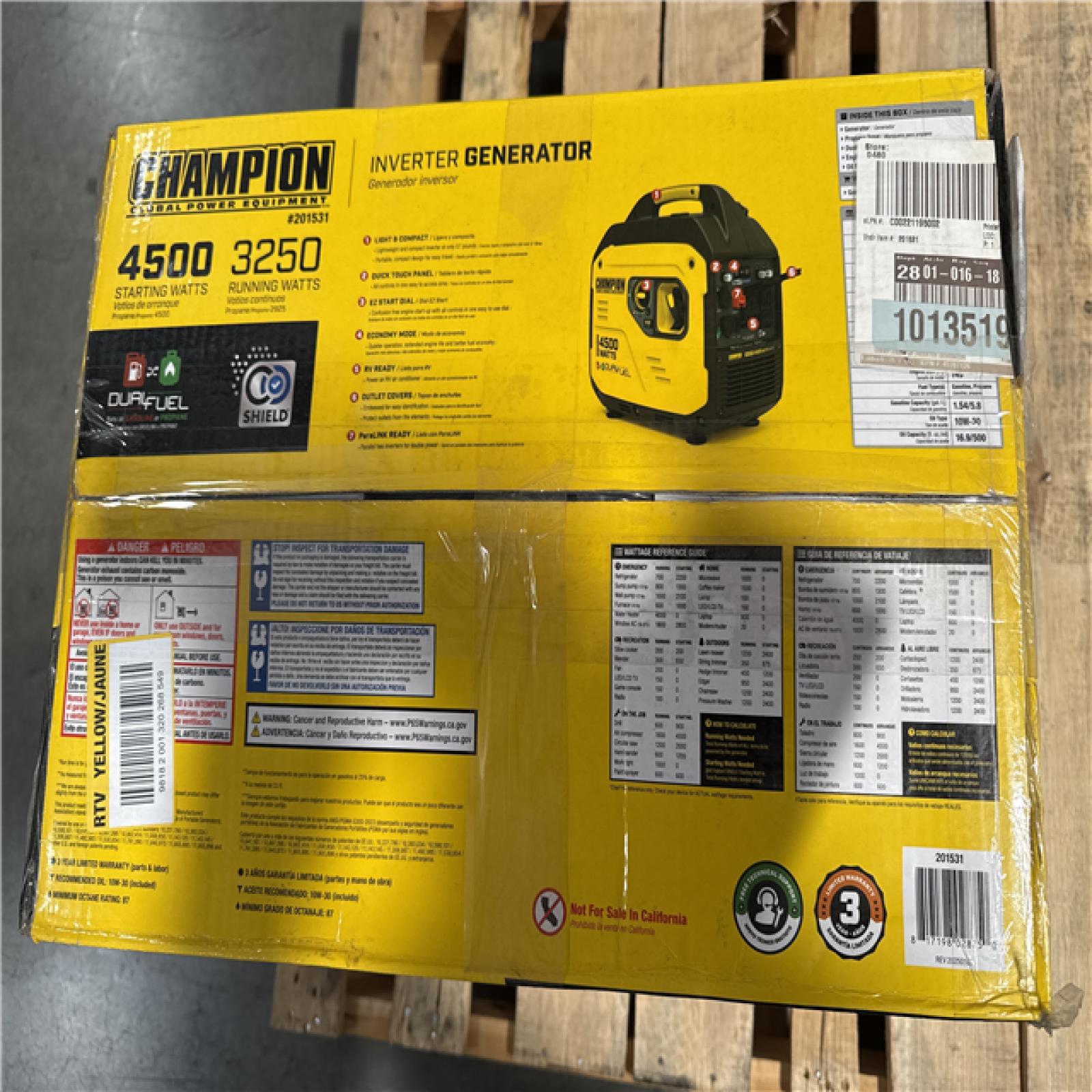 California AS-IS Champion Inverter Generator