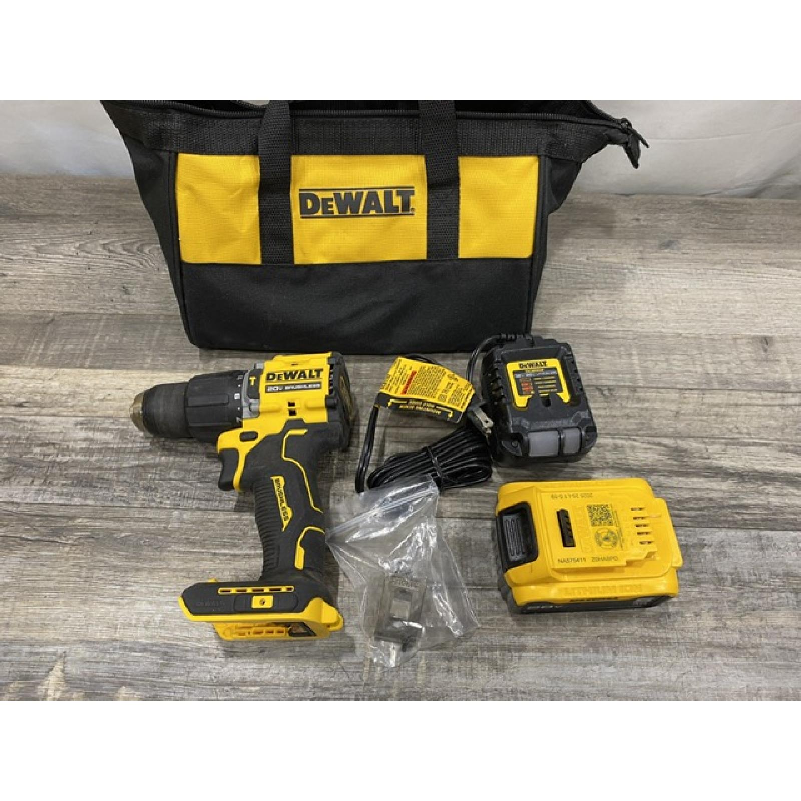 AS-IS DEWALT ATOMIC 20V Lithium-Ion Cordless 1/2 in. Hammer Drill Kit