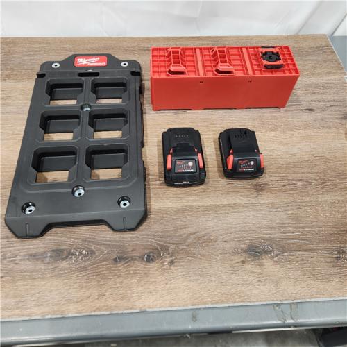 AS-IS Milwaukee M18 XC Extended Capacity 5.0 Ah Battery Pack (2-Pack) + PACKOUT Storage