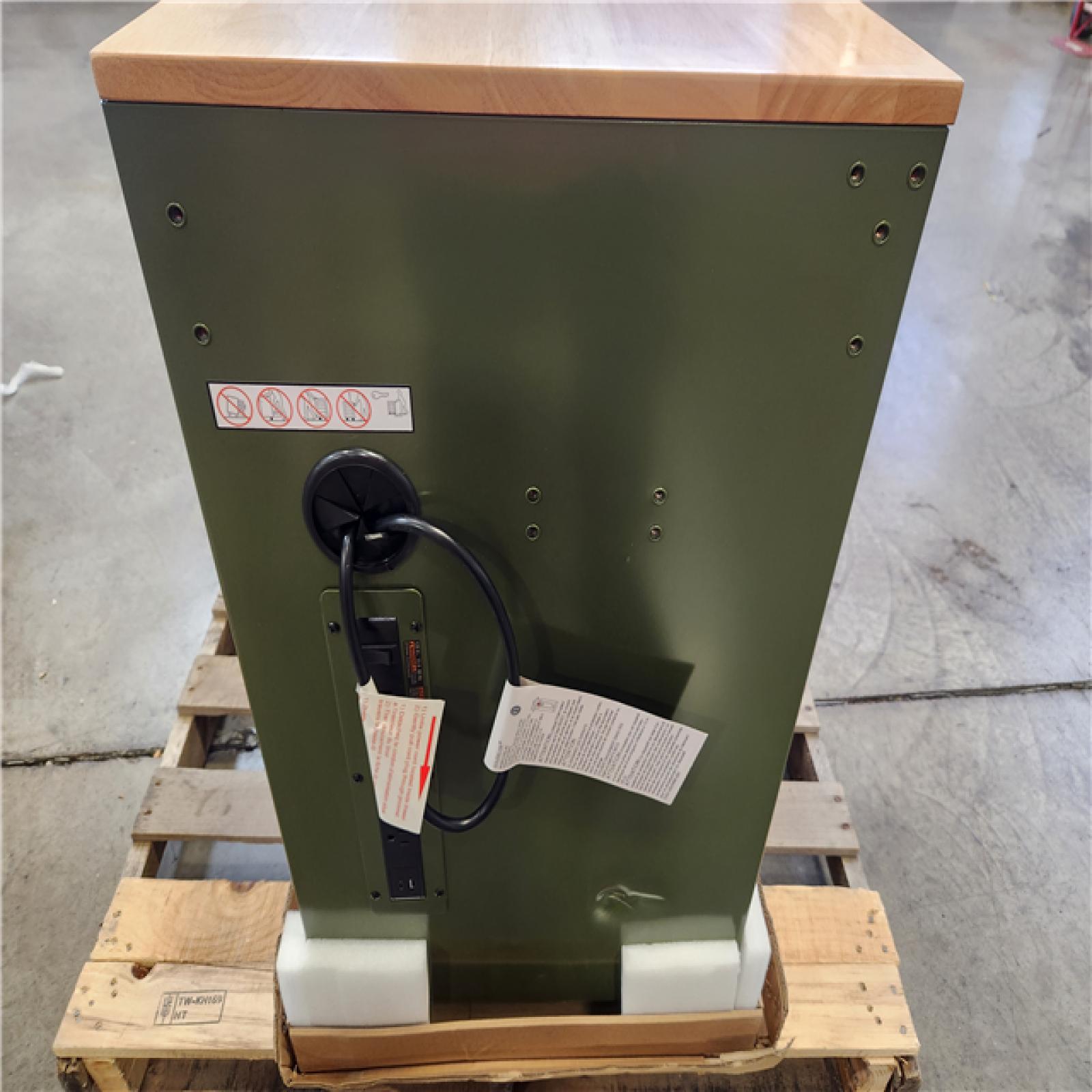 Phoenix Husky 46 in. W x 18.1 in. D 9-Drawer Army Green Mobile Workbench Cabinet with Solid Wood Top