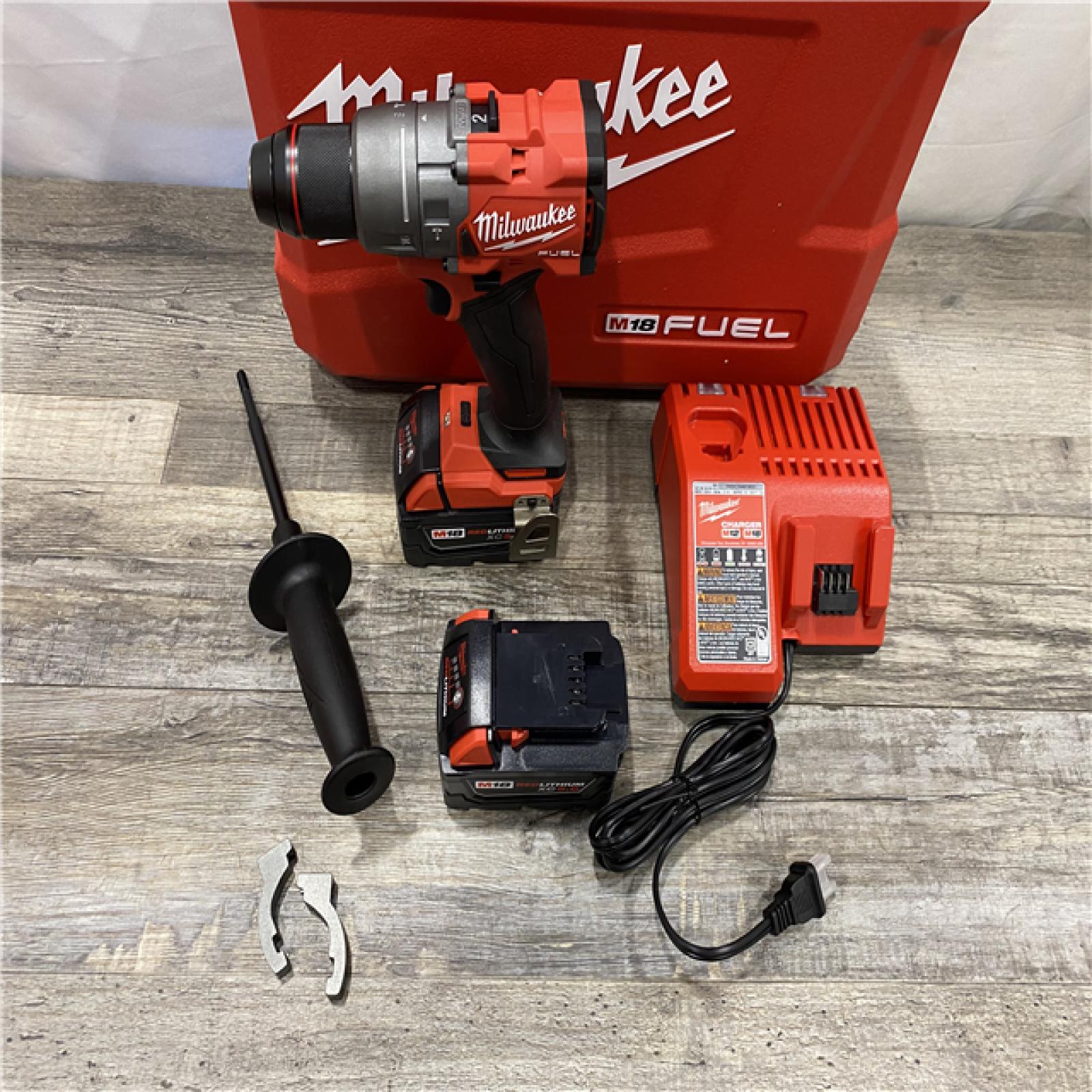 AS-IS Milwaukee FUEL 18V Lithium-Ion Brushless Cordless 1/2 in. Hammer Drill Driver Kit