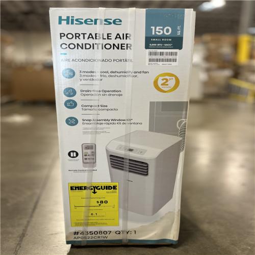 NEW! - Hisense 5000-BTU DOE (115-Volt) White Vented Portable Air Conditioner