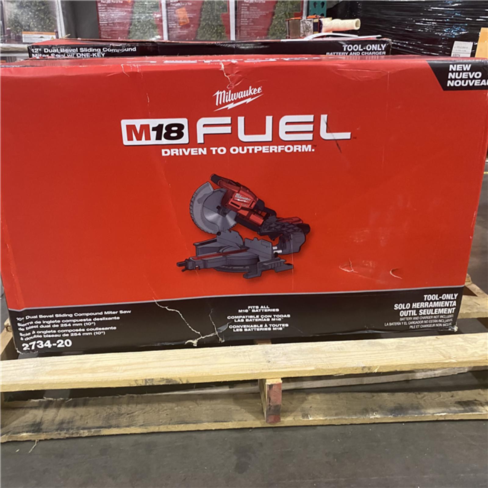 As-Is- Milwaukee M18 FUEL Brushless Cordless 10 in. Dual Bevel Sliding Compound Miter Saw (Tool-Only)