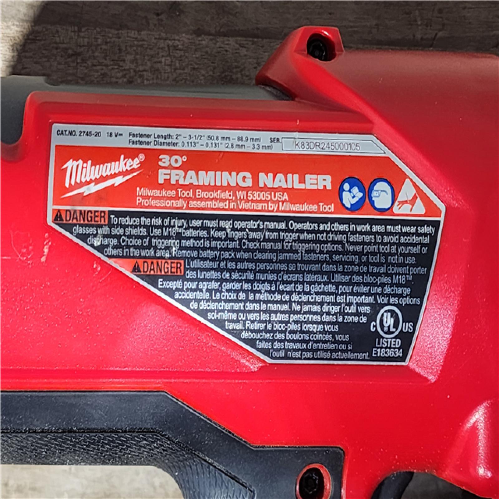 HOUSTON LOCATION - AS-IS Milwaukee M18 FUEL 30 Degree Framing Nailer (TOOL ONLY)