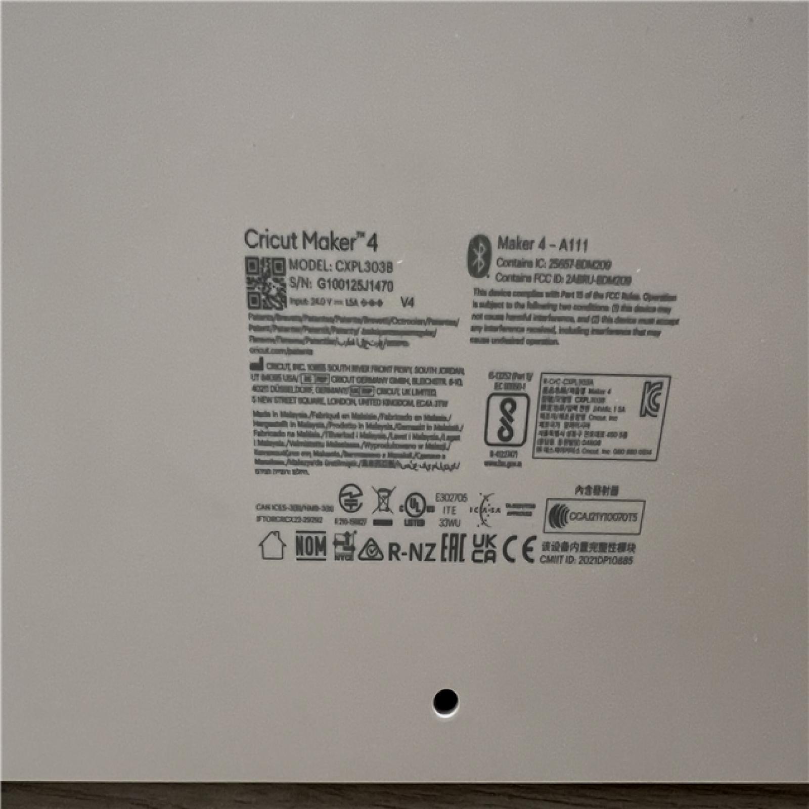 AS-IS Cricut Maker 4 Cutting Machine in Seashell