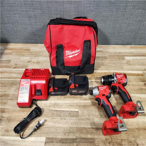 HOUSTON LOCATION - AS - IS Milwaukee 18-Volt Lithium-Ion Brushless Cordless Compact Hammer Drill/Impact Combo Kit