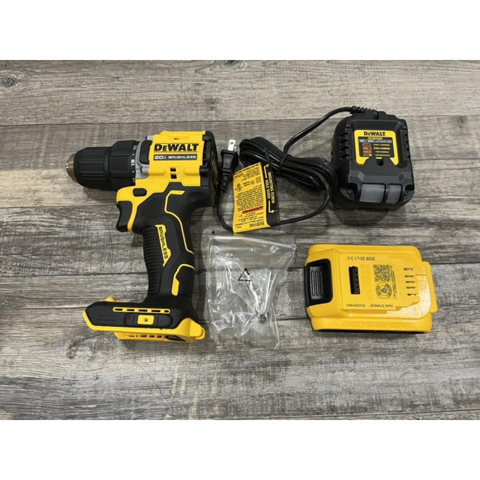 AS-IS DEWALT Atomic 20V Lithium-Ion Cordless Compact 1/2 in. Drill/Driver Kit