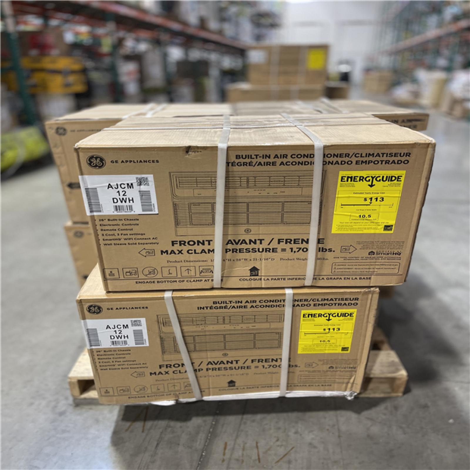 DALLAS LOCATION- NEW!- GE ENERGY STAR 12 000 BTU 230/208 V High Mount Through-The-Wall Cool-Only Air Conditioner  Wi-Fi  ADA PALLET (6 UNITS)