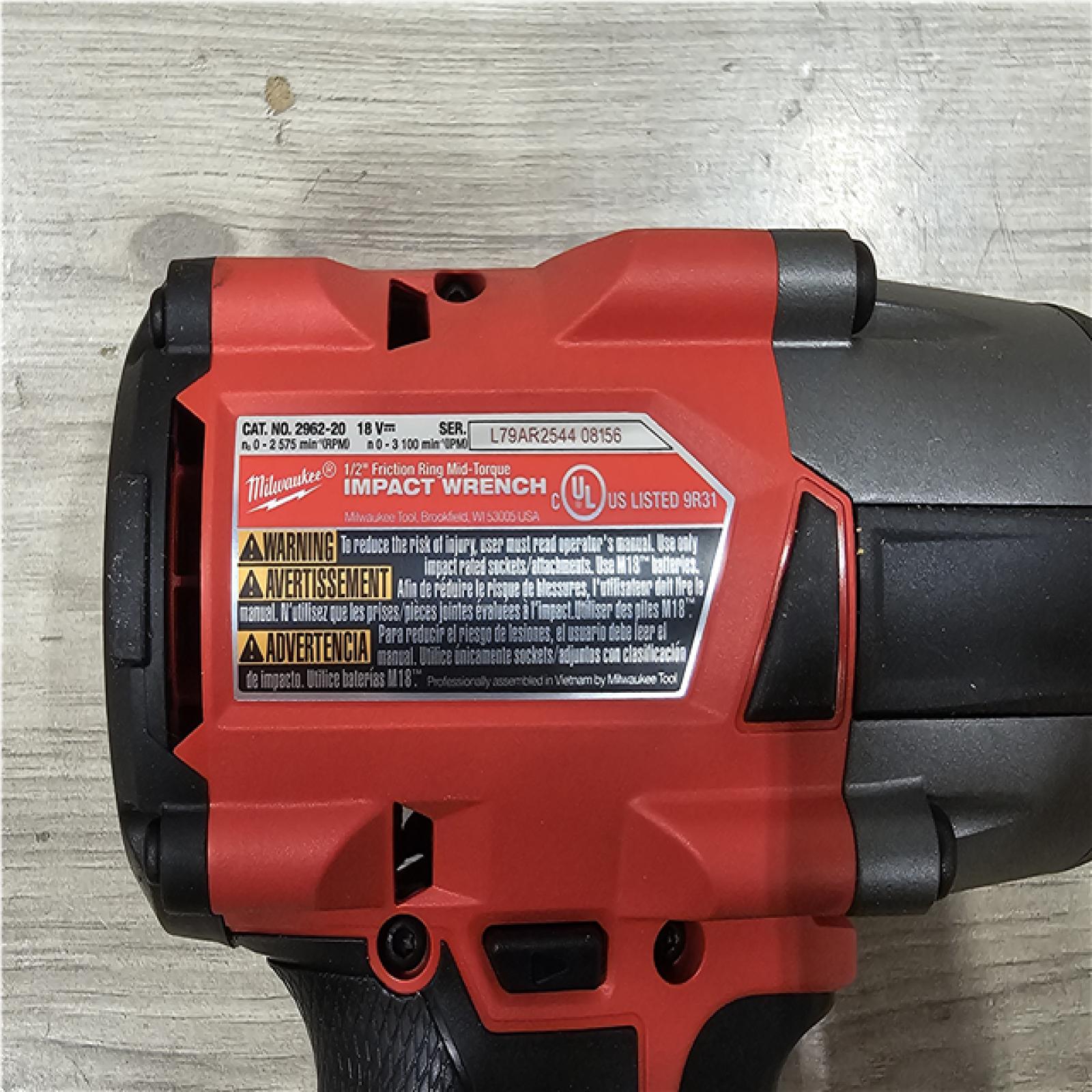 AS-IS Milwaukee FUEL 18V Lithium-Ion Brushless Cordless 1/2 in. Impact Wrench with Friction Ring (Tool-Only)