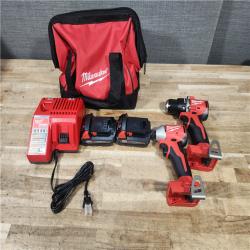 HOUSTON LOCATION - AS - IS Milwaukee 18V Lithium-Ion Brushless Cordless Compact Drill/Impact Combo Kit