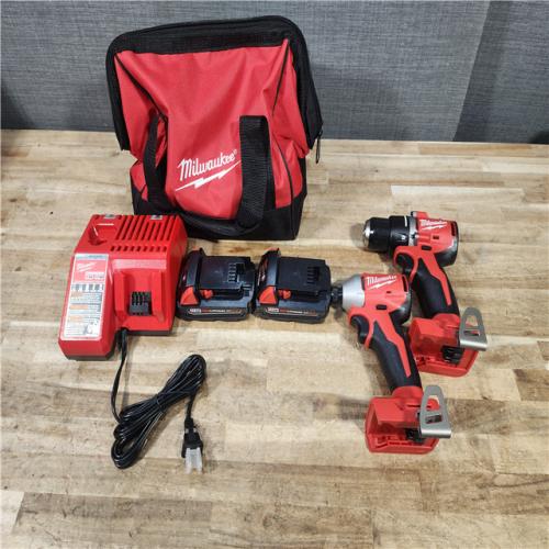 HOUSTON LOCATION - AS - IS Milwaukee 18V Lithium-Ion Brushless Cordless Compact Drill/Impact Combo Kit