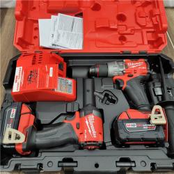 AS-IS MILWAUKEE M18 FUEL 18V Lithium-Ion Brushless Cordless Hammer Drill and Impact Driver Combo Kit (2-Tool) with 2 Batteries