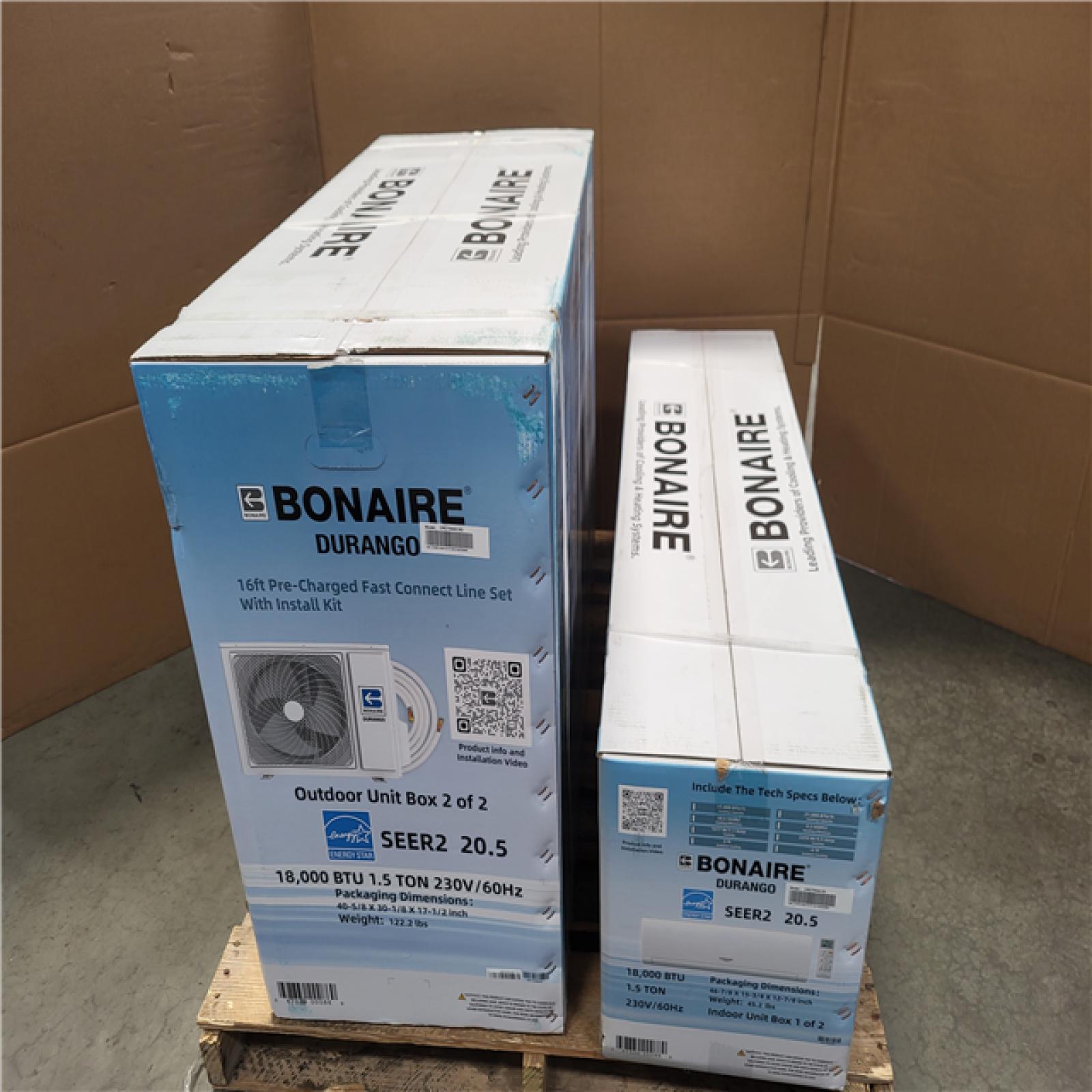 CALIFORNIA AS-IS NEW BONAIRE DUCTLESS MINI SPLIT HEATING AND COOLING UNIT
