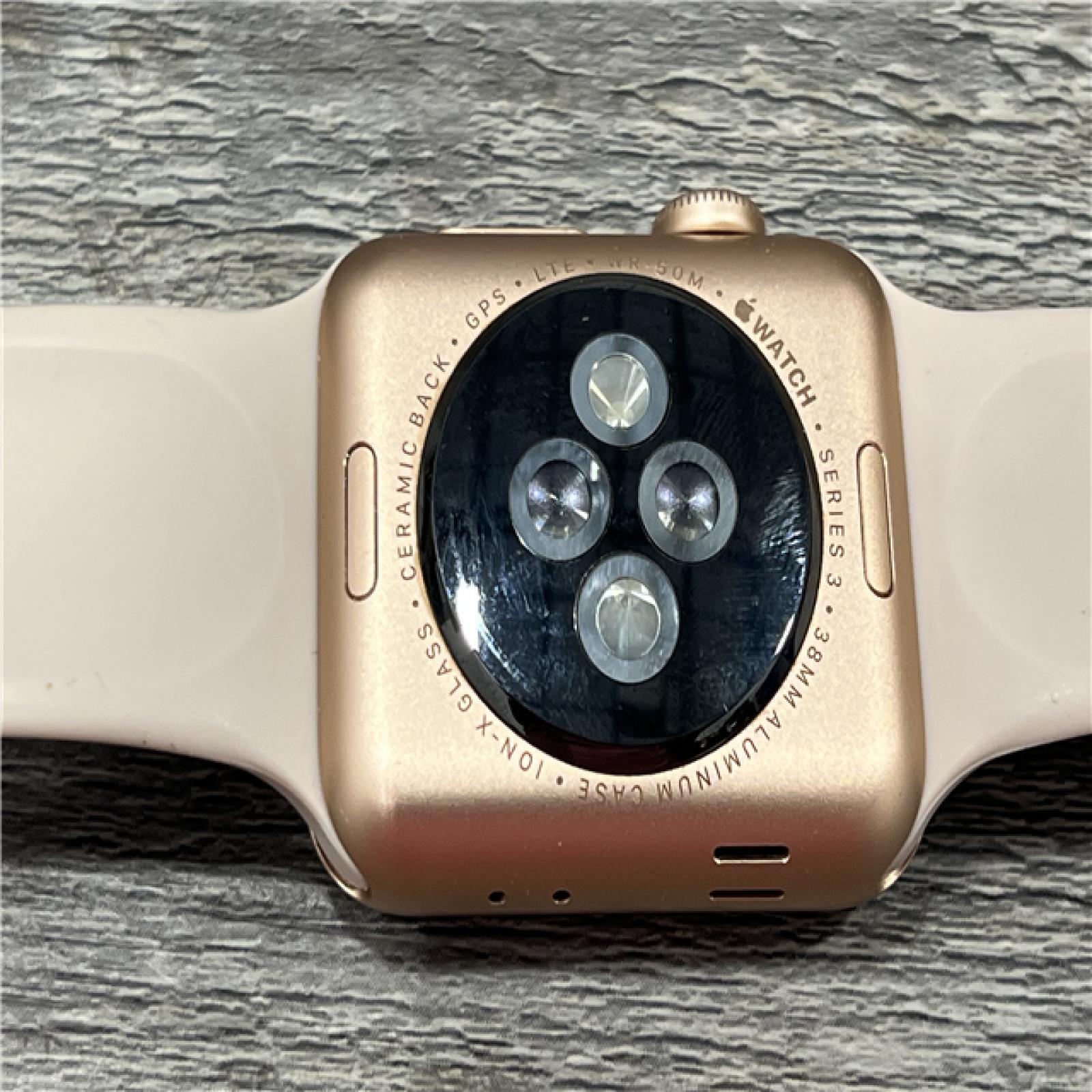 AS-IS Apple Watch Series 3 38mm GPS + Cellular 4G LTE Gold Pink Sport Band