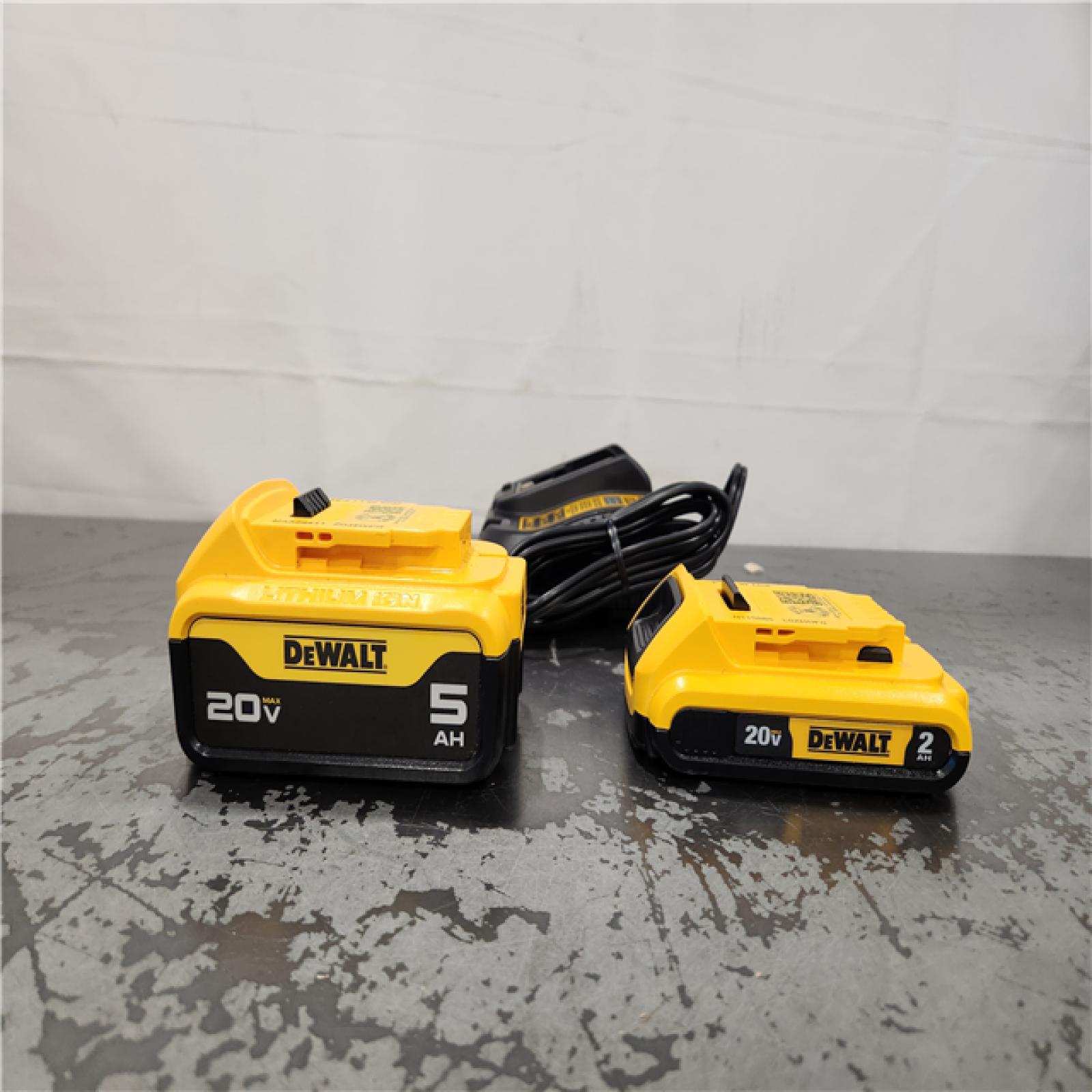 AS-IS- DEWALT 20V MAX Lithium-Ion Battery Kit with 5.0Ah and 2.0Ah Battery and Charger