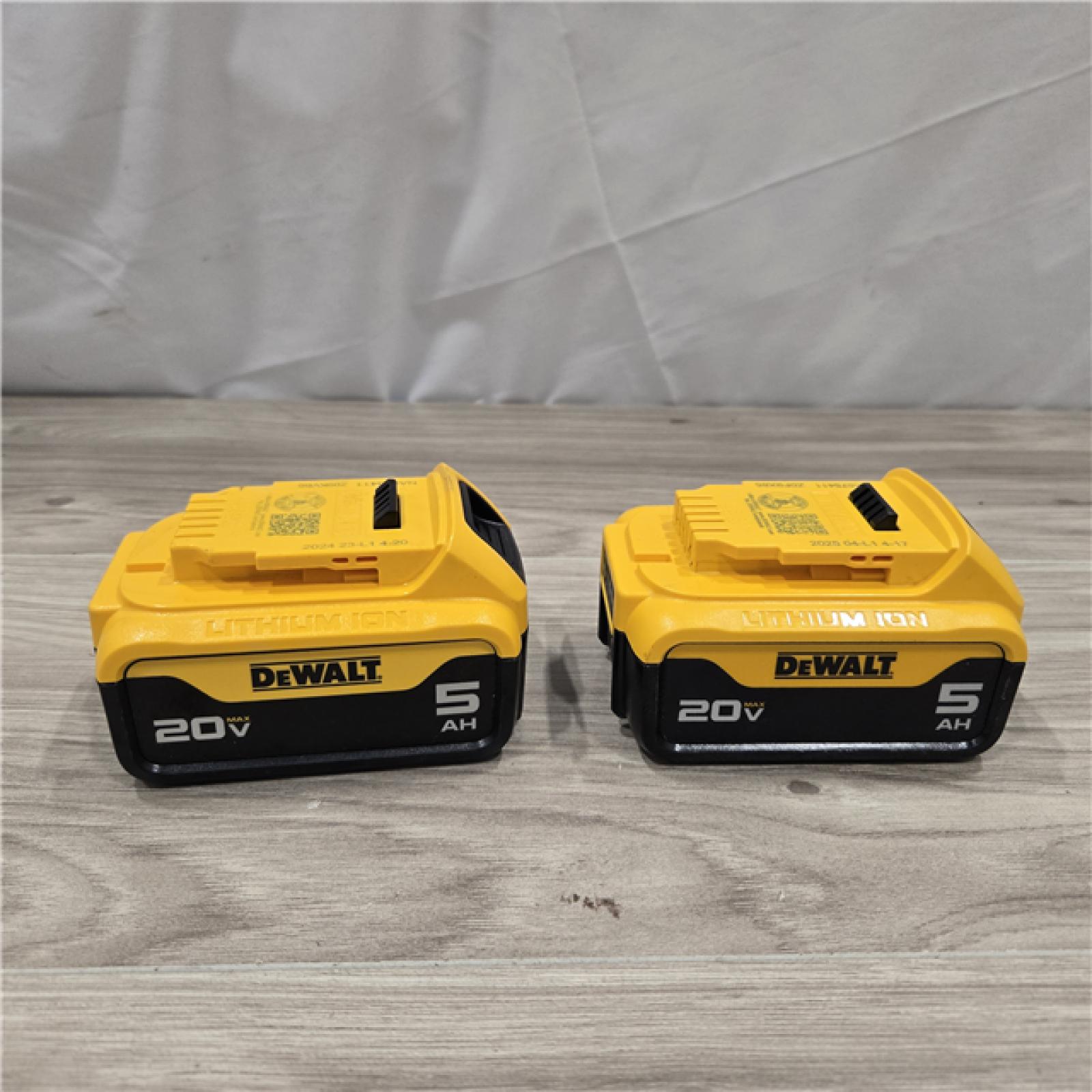 AS-IS DEWALT 20V MAX XR Premium Lithium-Ion 5.0Ah Battery Pack (2 Pack)