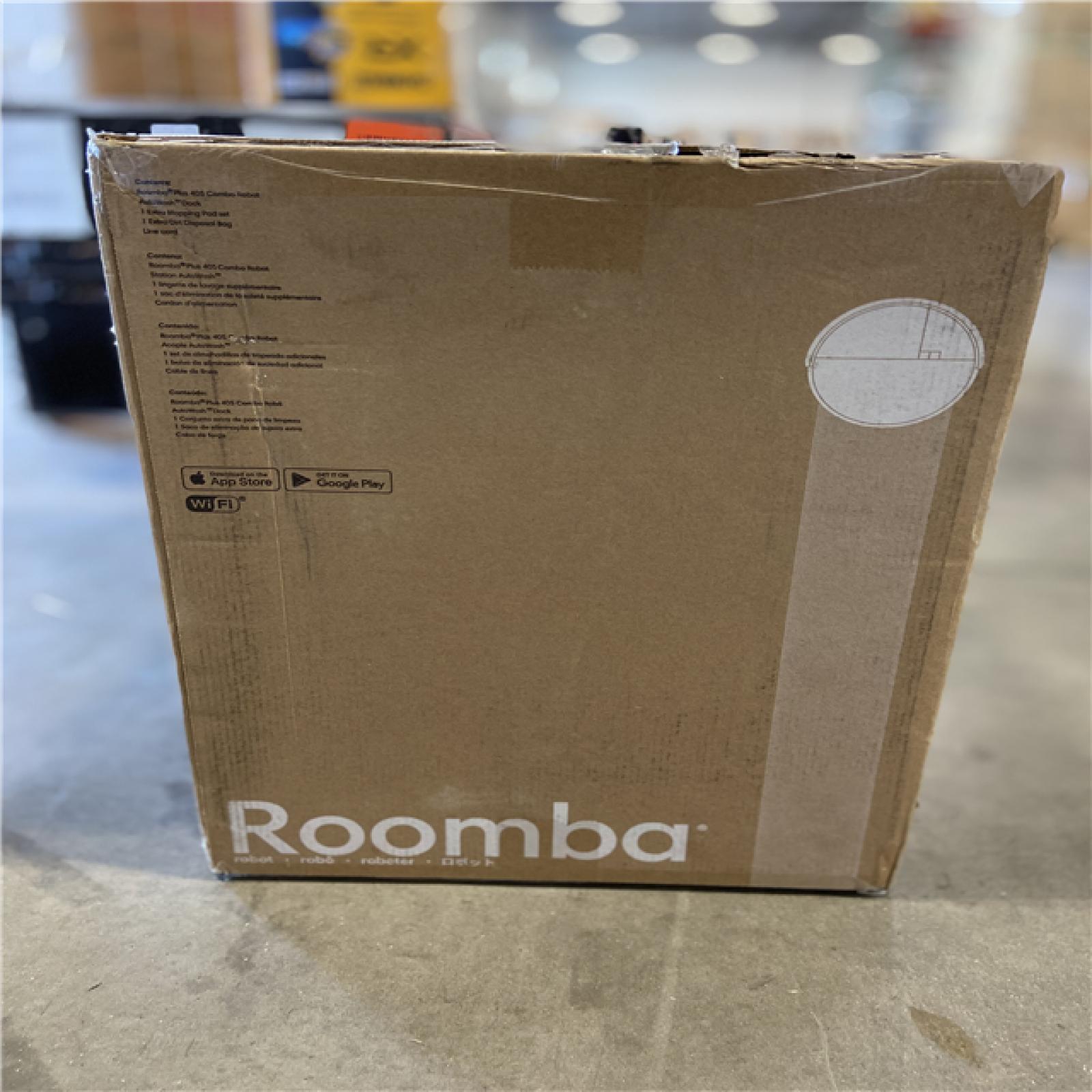 NEW! - iRobot Roomba Plus 405 (G185) Combo 13.2 in. Robotic Vacuum and Mop + with Smart Navigation + AutoWash Dock in Black