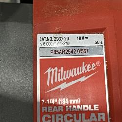AS-IS Milwaukee FUEL 18V Lithium-Ion Cordless 7-1/4 in. Rear Handle Circular Saw (Tool-Only)