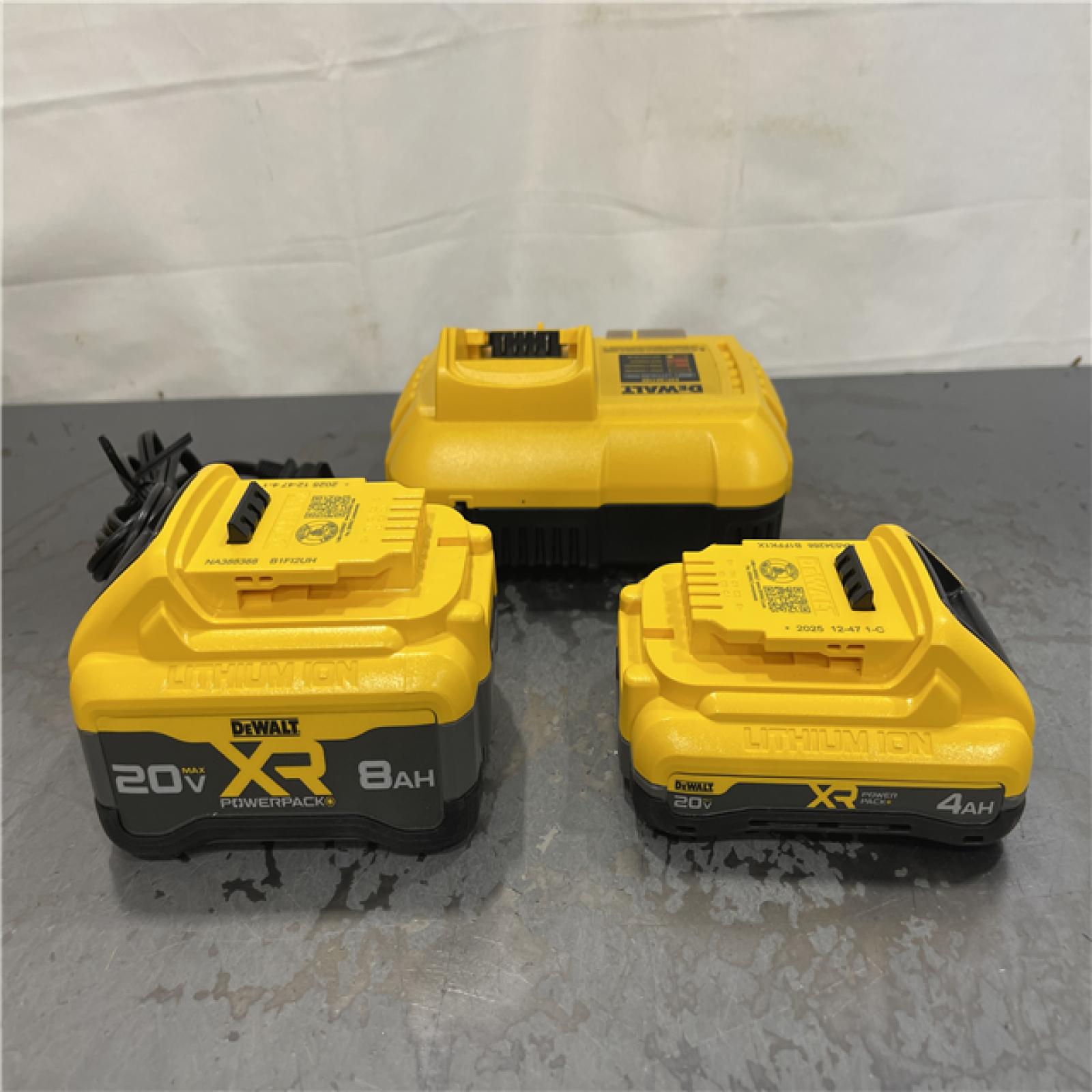 AS-IS- 20V XR Lithium-Ion Starter Pack with 8.0 Ah and 4.0 Ah Battery Packs and Charger