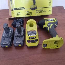 California NEW Ryobi One+ 18V 1/4 Impact Driver Kit  includes (2) Batteries & Charger