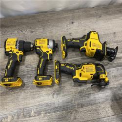 AS-IS DEWALT ATOMIC 20-Volt Lithium-Ion Cordless Brushless (4-Tool) Combo Kit