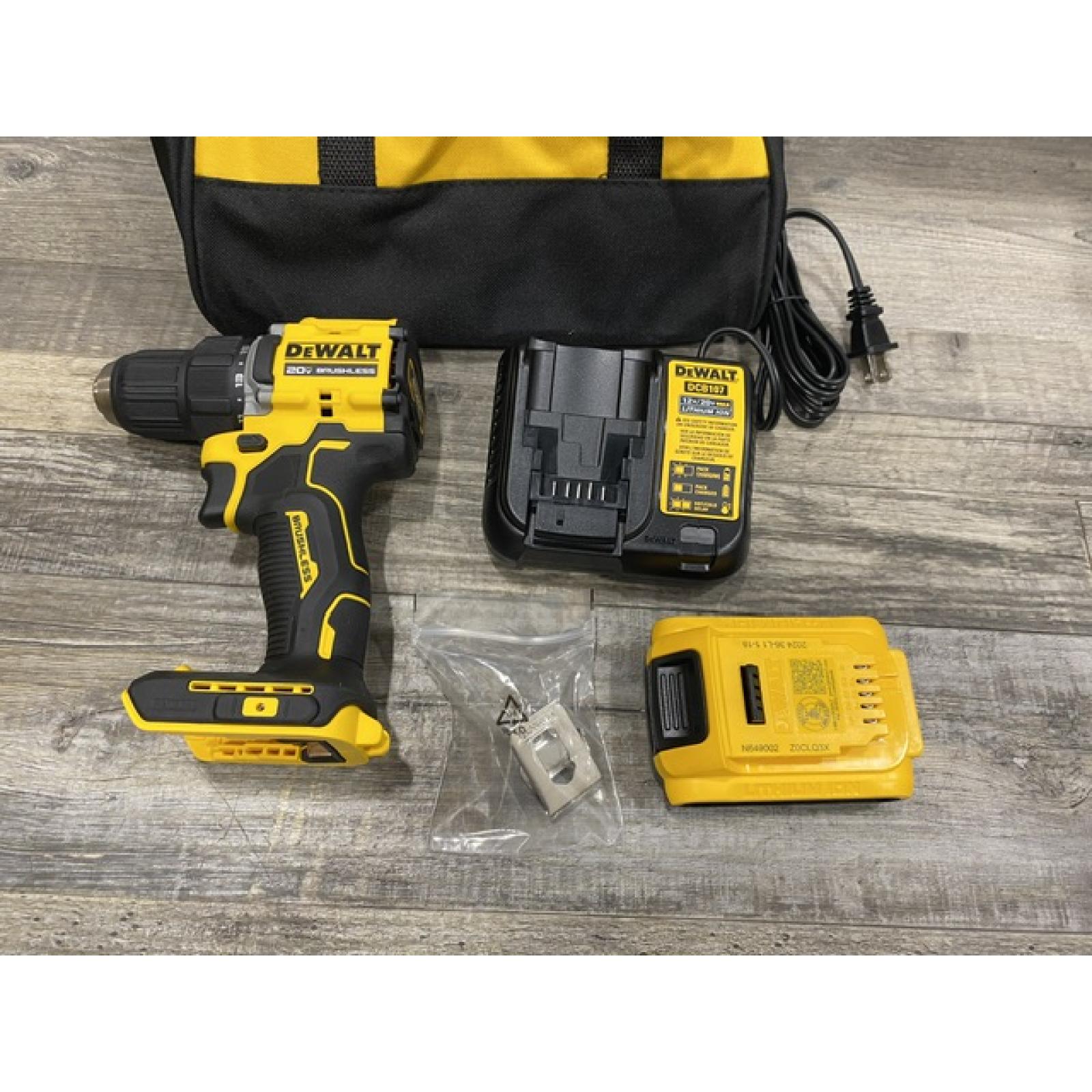 AS-IS DEWALT Atomic 20V Lithium-Ion Cordless Compact 1/2 in. Drill/Driver Kit