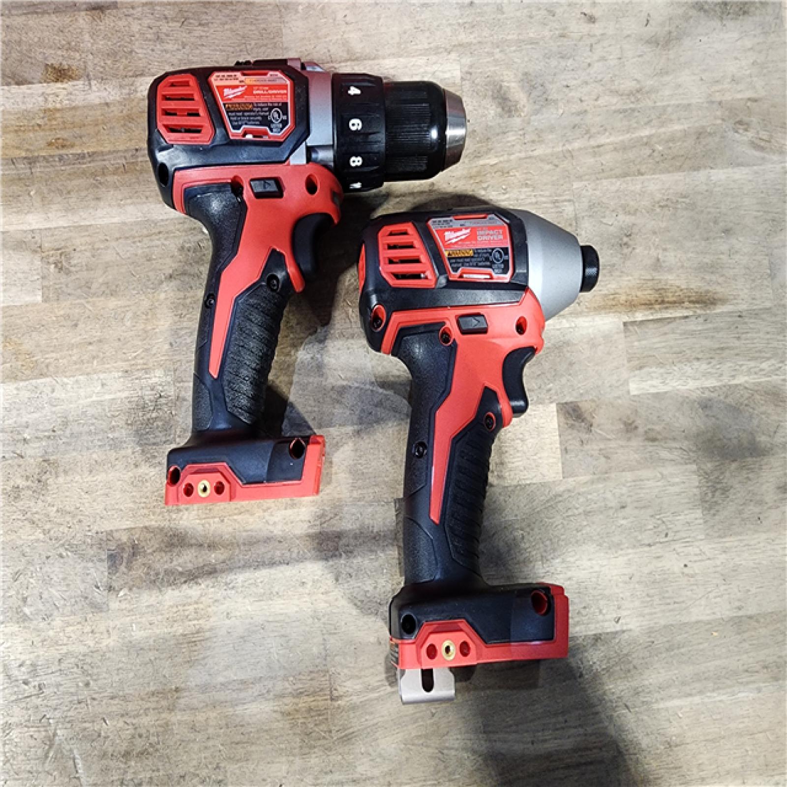 HOUSTON LOCATION - AS-IS Milwaukee 18V Cordless Brushed 2-Tool Drill/Driver and Impact Driver Kit