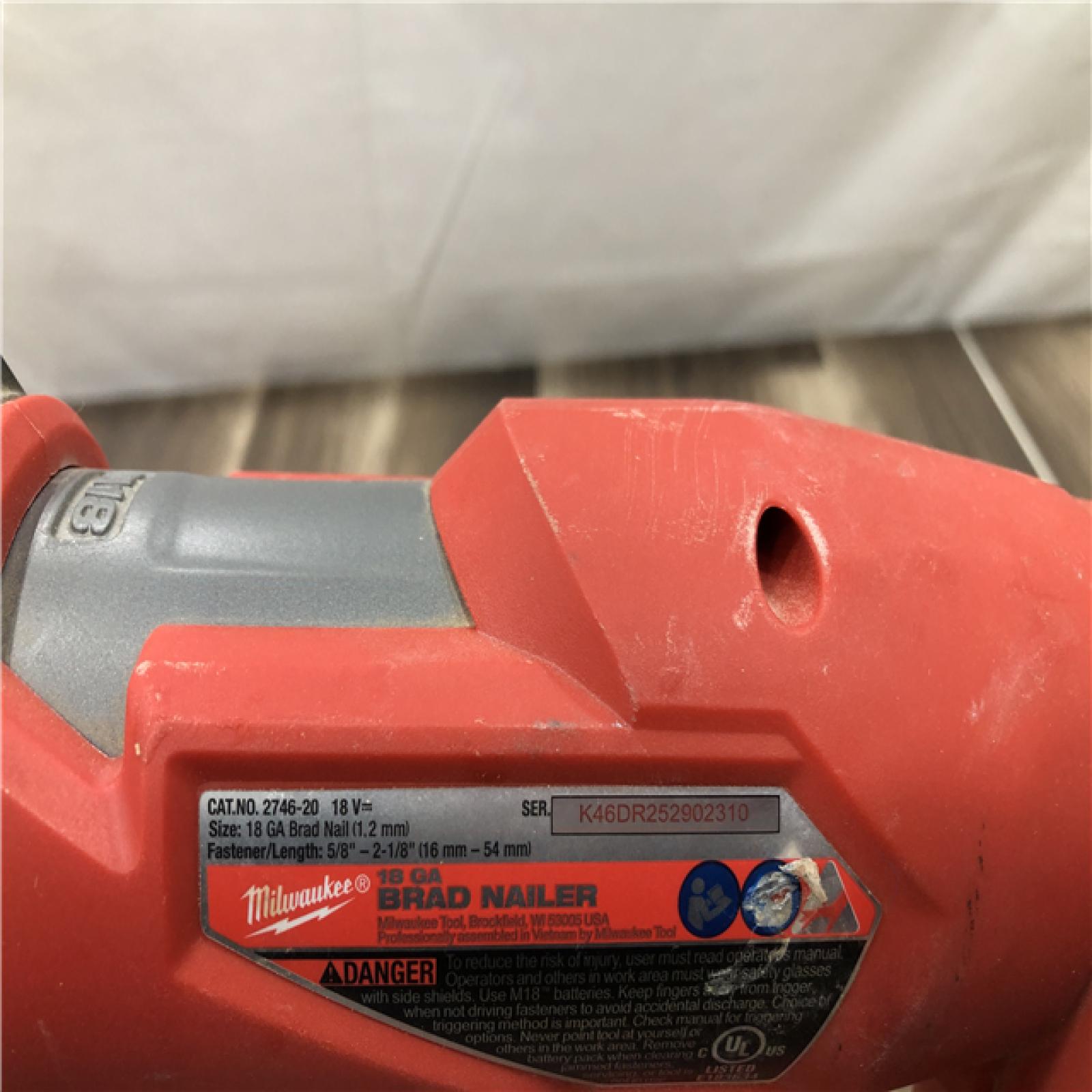 AS-IS Milwaukee  FUEL 18-Volt Lithium-Ion Brushless Cordless Gen II 18-Gauge Brad Nailer (Tool-Only)